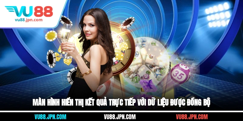 Màn hình hiển thị kết quả trực tiếp với dữ liệu được đồng bộ